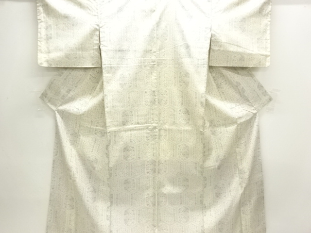 JAPANESE KIMONO / TSUMUGI / WOVEN KIKKO & FLOWER